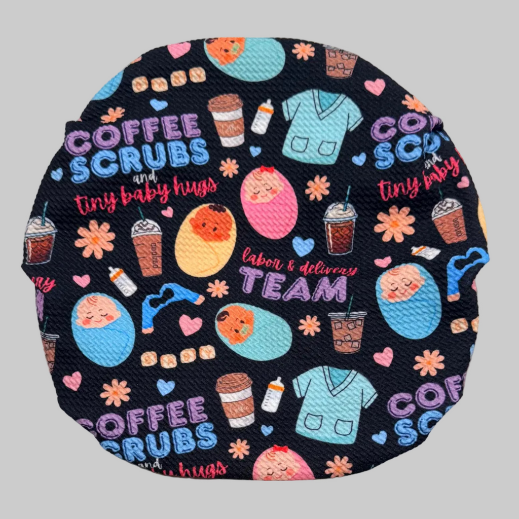 Coffee, scrubs and tiny baby hugs (black)